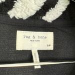 Rag and Bone  Zebra Print Fleece Sweatshirt Quarter Zip Photo 3