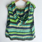 BDG  Striped Knit Sleeveless Hoodie NWT Sz Medium Green Photo 3