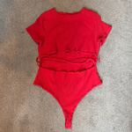 Princess Polly Hot Red Short Sleeve Cut Out Bodysuit Size 18 Photo 1
