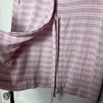 Loft Outlet Lounge Pink Soft Knit Split Back Striped Cozy Sweater Sweatshirt MED Photo 3
