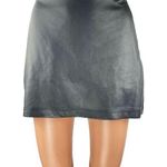 Tic Toc Women's Black Faux Vegan Leather High Waisted Mini A-Line Skirt Size S Photo 0