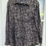 Elizabeth and James  100% Silk Button-Up Shirt Blouse Mauve Starburst Size Small Photo 0