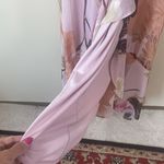 Maison Tara Floral Maxi Dress Sz 4 Pink Orange Chiffon Ruffle Wrap Style Photo 4