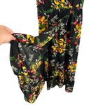 Madewell  Ruffle-Strap Wrap Midi Dress in Black Orchid Bouquet Size 12 Photo 7