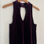 Lulu's Velvet Mini Dress Plum Purple Swing Cocktail Party 70s Halter Holiday Size M Photo 3