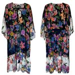 Johnny Was Neon Jungle Mix Tiered Floral Maxi Dress Cotton Silk Size Medium NWT Photo 2