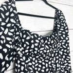 Pretty Little Thing NWT Black & White Seed Print Bow Detail Side Split Bodycon Dress Size 16 Photo 6