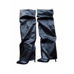 Wild Diva  Lounge Over The Knee Boot Size 7.5 in Black Stiletto Heel Side Zip Photo 1