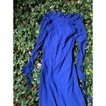Pretty Little Thing Tall Bright Blue Long Sleeve Frilled Dress Size 4 NWT Photo 8