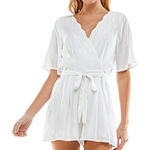 Altar'd State Altar’d State White Short‎ Wrap Top Romper Size M Photo 0