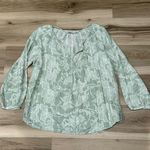 prAna  Leonardo Green White Floral Top Women’s Medium Photo 3