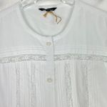 NWOT Violets & Roses Puff Sleeve Lace Detail Button Front Shirt Size Small S NEW Photo 2