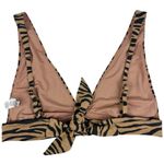 Aerie Pique Animal Zebra Print Tan Triangle Bikini Top Medium Photo 2