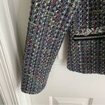 Avara Multicolor Tweed Blazer with Fringe detail Size Large trad wife academia Blue Photo 4