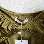 12th Tribe NWT  Midori Olive Green Satin Cutout Jumpsuit Womens Size S Photo 6