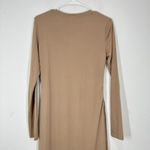 VERO MODA Phine Long Sleeve Rib Jersey Dress Light Brown Comfort Casual Travel Photo 9
