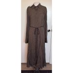 NWT Argent Soft Shirt Dress in Silk Viscose Medallion Print Size Medium Brown Photo 1