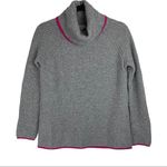 Bartolini Italian Small Wool/Cashmere Blend Gray Turtleneck Sweater Pink Trim Photo 1
