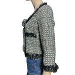 Rickie Freeman Teri Jon Women’s Size 4 Gray Blue Tweed Wool Blend Boucle Jacket Black Photo 3