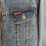 Vintage Jean Jacket Cropped Women Medium Wash Zipper Front Trucker Cotton Denim Blue Photo 11