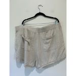 Old Navy  tan linen blend shorts size 2X elastic waist pockets Photo 2