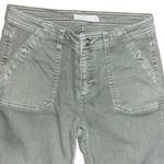 TGLA Green Cropped Or Unrolled Button Strap Pants Size 27 Boho Casual Granola Photo 3