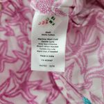 Talbots Womens Starfish Shirt Large Pink White Button Down Long Sleeve Beach Photo 5