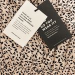 Who What Wear NWT Pink/Black Mini Leaves Puff Sleeve Smocked Dress Photo 10