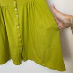 GUDRUN SJODEN Sleeveless Button Front Cotton Mini Dress Lime Green Sz Small Photo 4