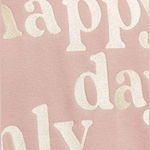 Le lis  Happy Days Only‎ Embroidered Oversized Sweatshirt - Size S - Cocoa - NWT Photo 3