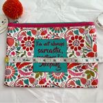 Cosmetic Pouch "I'm Not Always Sarcastic Sometimes I'm Sleeping" NWT Red Photo 3