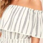 Lulus See Ya White Print Off The Shoulder Romper Photo 1