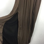 ZARA Empire Waist Brown Satin Open Back Slit Maxi Dress Size XS Photo 10