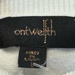 Ontwelfth White Mockneck Textured Blouse Chest Peephole Size Large EUC #2983 Photo 6