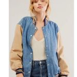 BLANK NYC  Varsity Jacket in Crash Course Womens Denim Jean Boyfriend Photo 15