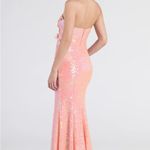 Windsor  Pink Strapless Embellished Gown with Slit Photo 3