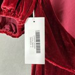 Reformation  Livia Velvet Silk Dress Puff Sleeves Crimson Red Size 0 Photo 2