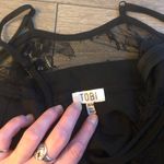 Tobi Black Floor-length Gown With Lace & Slit Photo 4