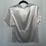 White Linen Pj Button Up Top and Shorts Set Size M Photo 2