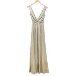 Lulus  All that Shimmers is Gold Light Gold Maxi Plunging Neck Dress Size XS Photo 2