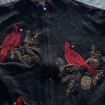 Heirloom Collectibles Christmas Cardigan Sweater Women's Sz M Black Cardinals Size M Photo 12
