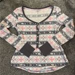 Victoria's Secret Victoria’s Secret Waffle Knit Henley Top Photo 0