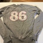 PINK - Victoria's Secret VTG RARE  "Love Pink" Grey Y2K Distressed Sweatshirt L Photo 7