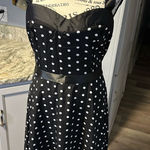 Elegant Black Polka Dot Dress Size M Photo 0