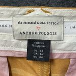 Anthropologie Plaid Pants in Tan Yellow Pink - straight cropped Photo 2