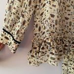 Proenza Schouler White Geometric Print Long Sleeve Blouse 100% Silk Women size 6 Photo 3