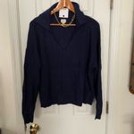 A New Day AND Navy Cozy Knit Polo Collar Pullover Sweater Photo 2