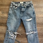Frame  Le Orginal Jeans High Rise Distressed Button Fly Cascade Blue Rips Size 25 Photo 8