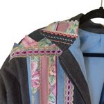 Handmade Vintage‎ One of a Kind  Patchwork Fringe Denim Jacket Boho Western XL Photo 3