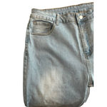 Wide Leg Mom Jeans Womens Size XXL 34x31 Light Blue High Rise Heart Shadow NEW Photo 4